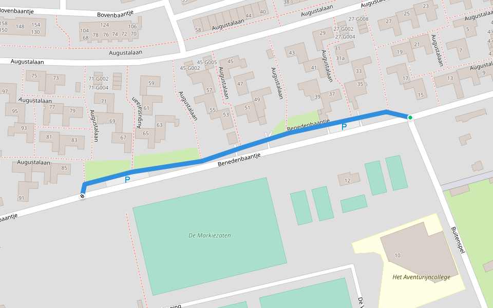 Benedenbaantje walking route map in Bergen op Zoom