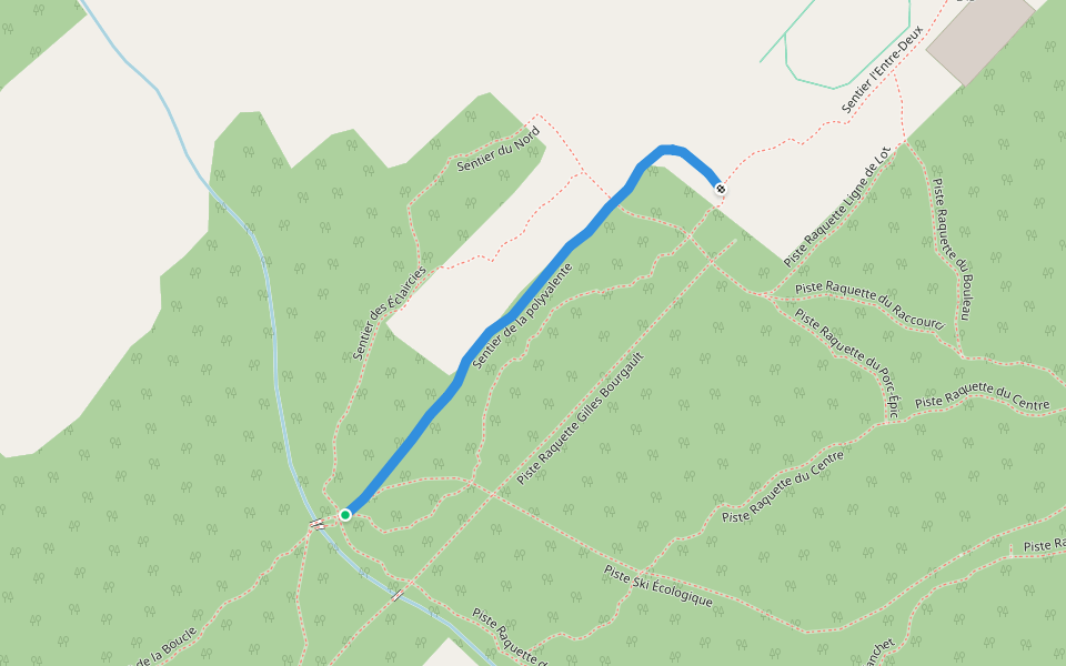 Sentier de la polyvalente walking route map in Saint-Pamphile