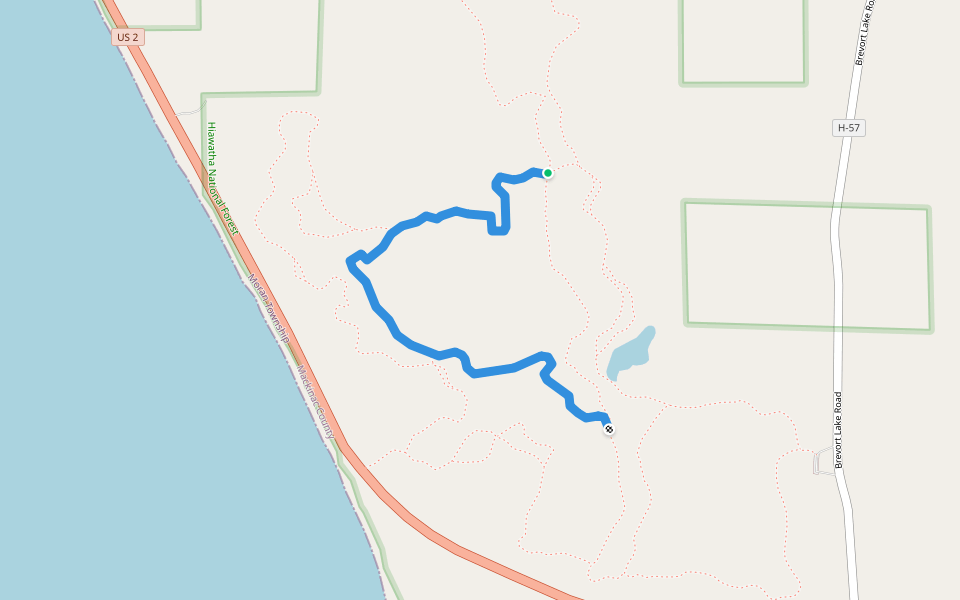 Loop E walking route map in St. Ignace