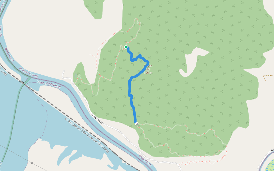 Connector Trail walking route map in West Haven