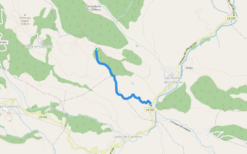 La Dama walking route map in Hornillos de Cameros