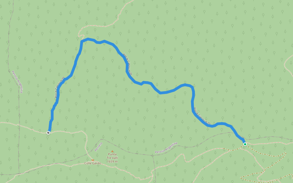 Viol di Ciasou m20 walking route map in Jartousiere