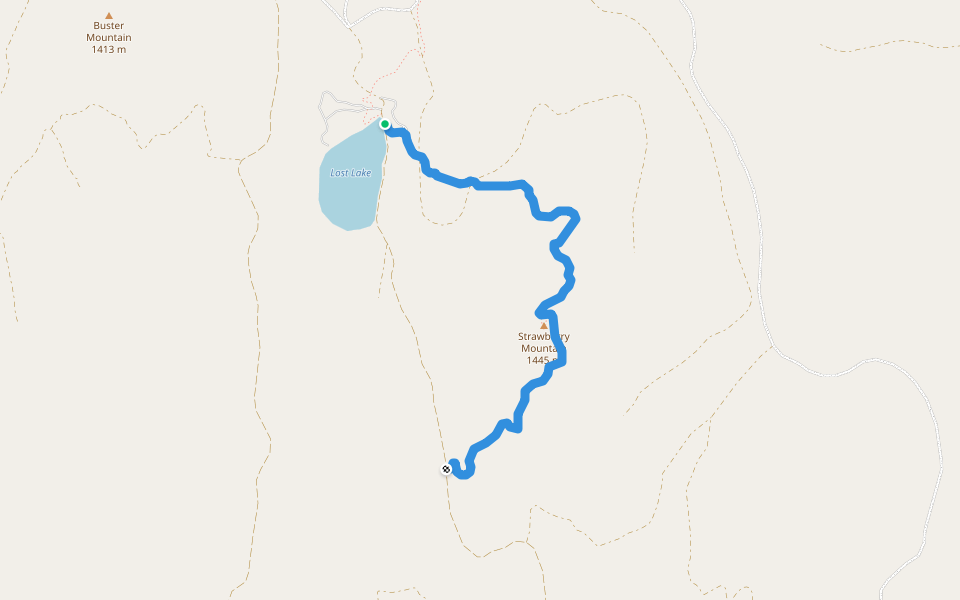 Strawberry Mountain Trail walking route map in Oroville