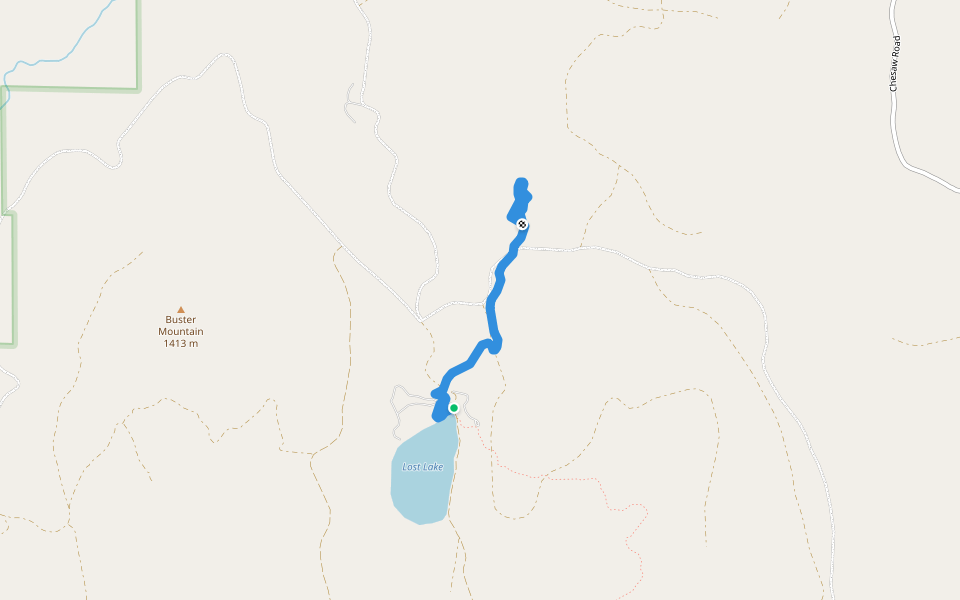 Big Tree Trail walking route map in Oroville