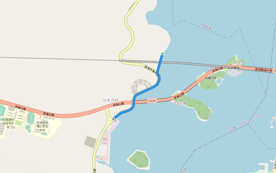 马拉松跑道 walking route map in Fang Cheng Gang Shi