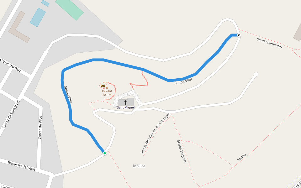 Senda Vilot walking route map in Lleida