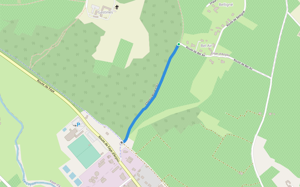 Chemin Rural n°62 walking route map in Bellevigne-en-Layon