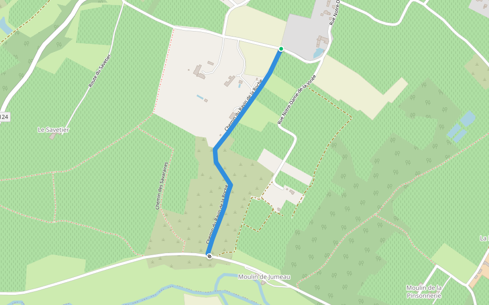 Chemin du Ravin de la Roche walking route map in Bellevigne-en-Layon