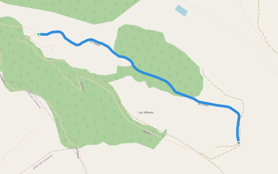 El Chozo walking route map in Hornillos de Cameros