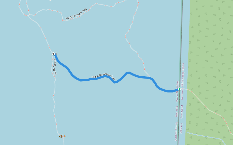 Brace Mountain Trail walking route map in Millerton