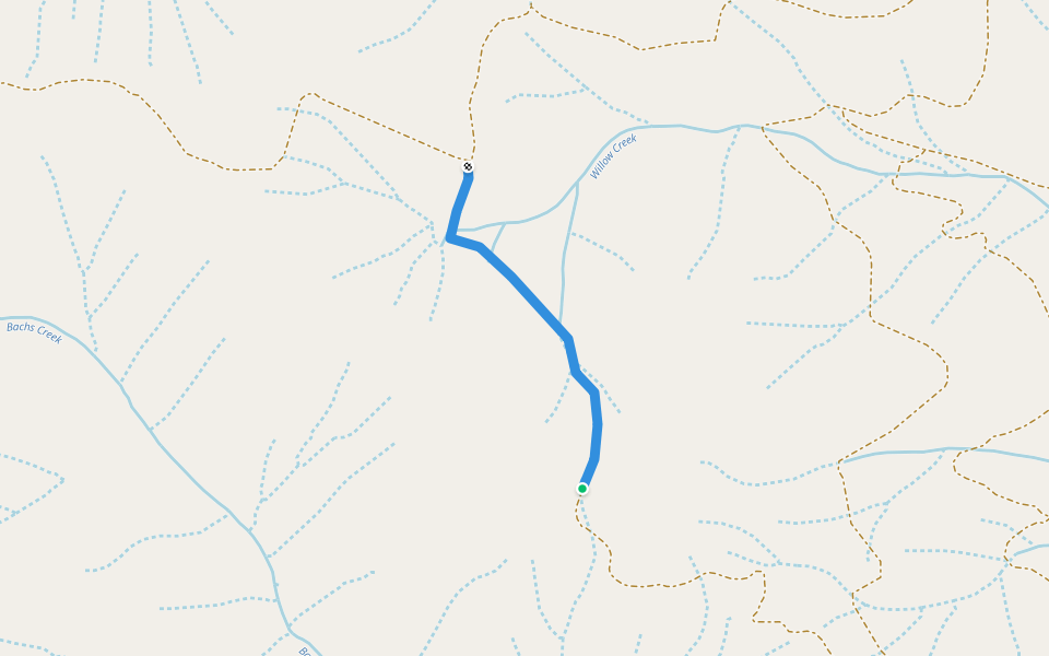 Bachs Ridge Trail (historic) walking route map in Quincy