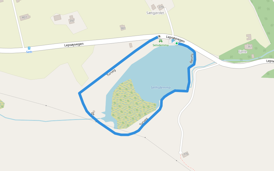 Turveg walking route map in Kjerstad