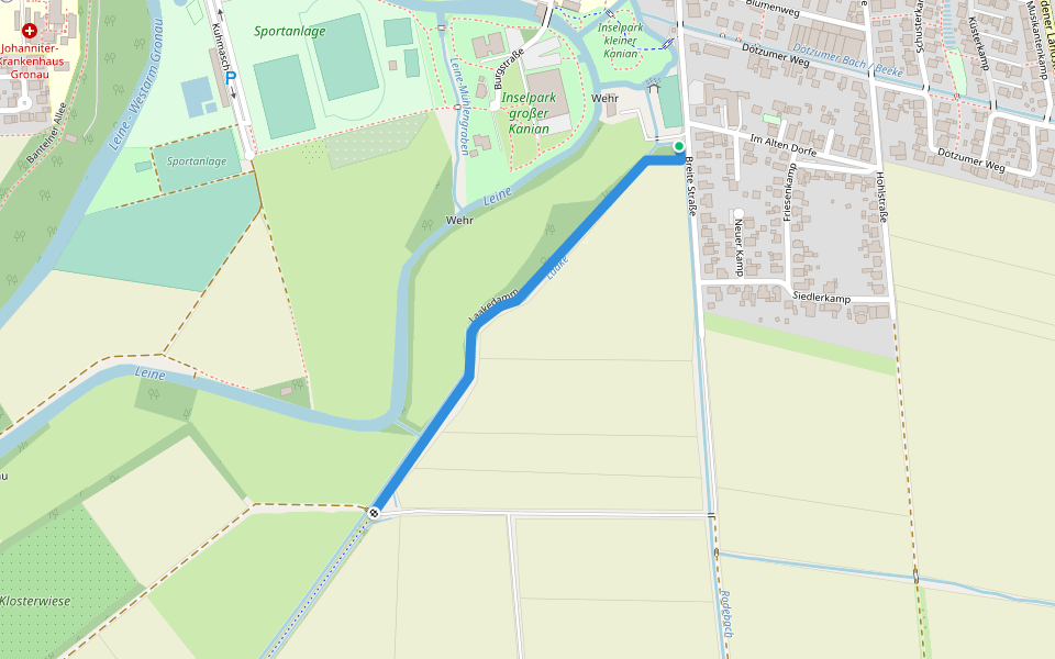 Laakedamm walking route map in Gronau (Leine)
