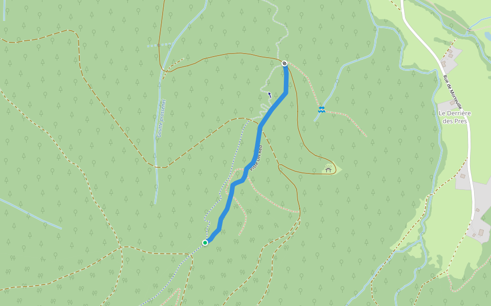 Piste DH Red walking route map in Saint-Maurice-sur-Moselle