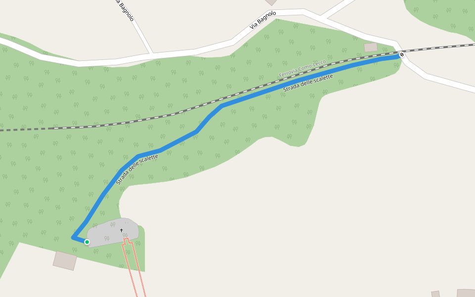 Strada delle scalette walking route map in Oggiono
