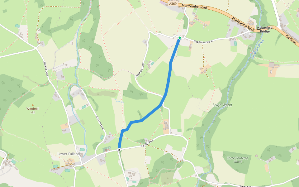 Gordano Round Link walking route map in Easton-in-Gordano