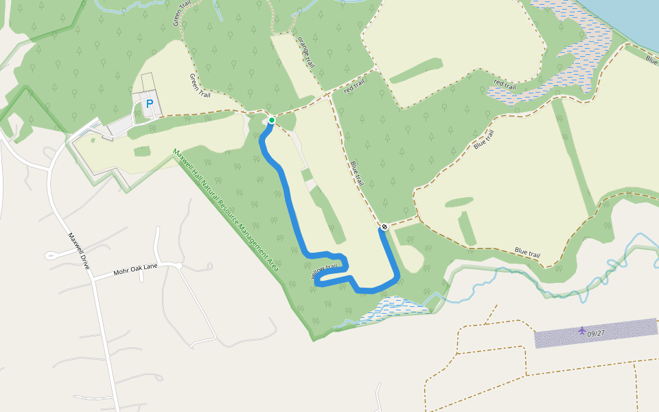 yellow trail walking route map in Hughesville
