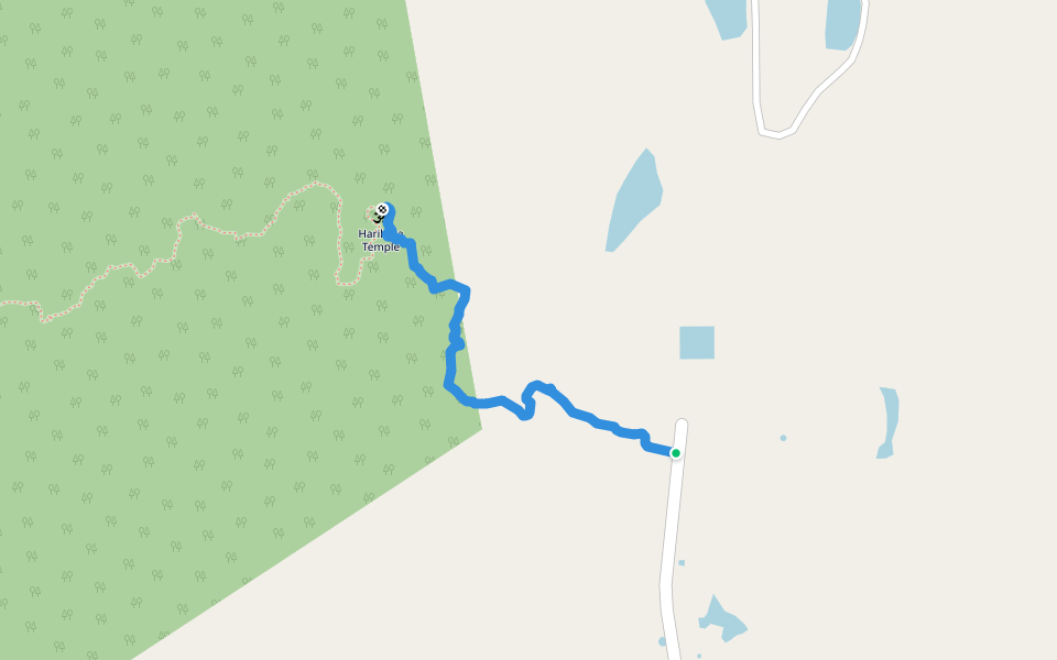 Pushkarini to Harihara Temple walking route map in Kavaranahalli
