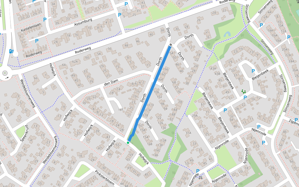 Dorth walking route map in Roden