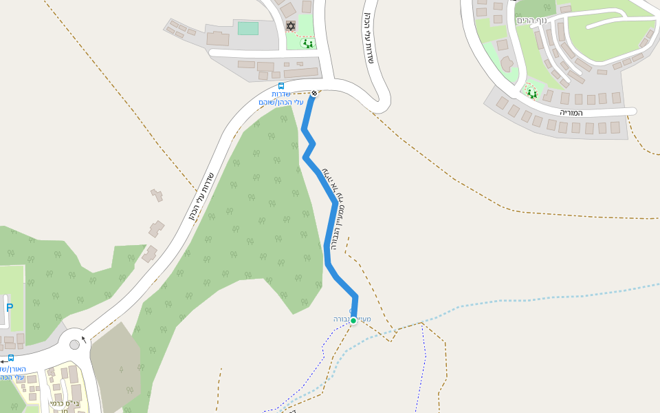 עליה אל עלי ממעיין הגבורה walking route map in Eli