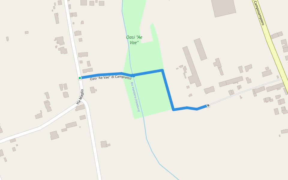 Oasi "Ae Vae" di Campretto walking route map in San Martino di Lupari