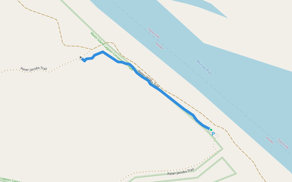 Peter Jacobs Trail walking route map in Holder