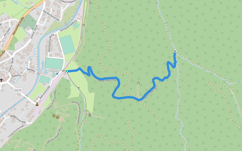 Hofrat-Noe-Steig walking route map in Türnitz
