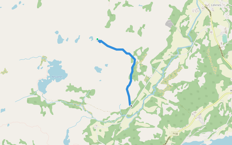 Herlaugsløypa walking route map in Leknes