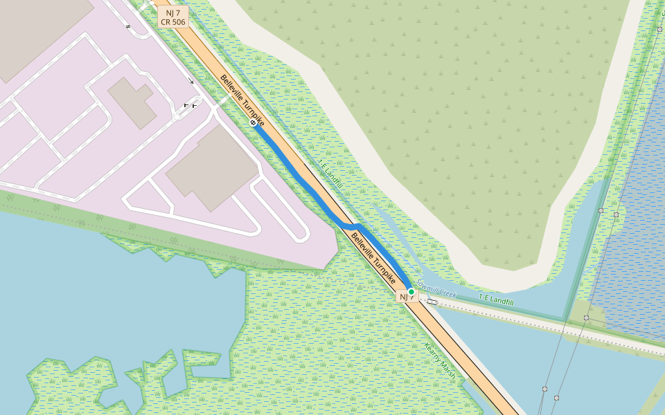 Rail Trail Access walking route map in Kearny