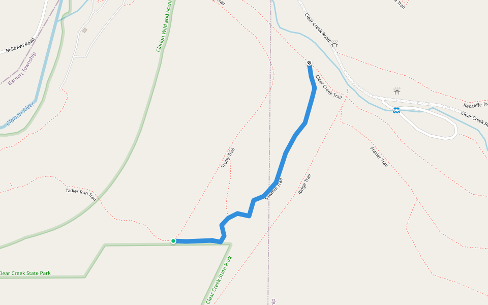 Sawmill Trail walking route map in Sigel