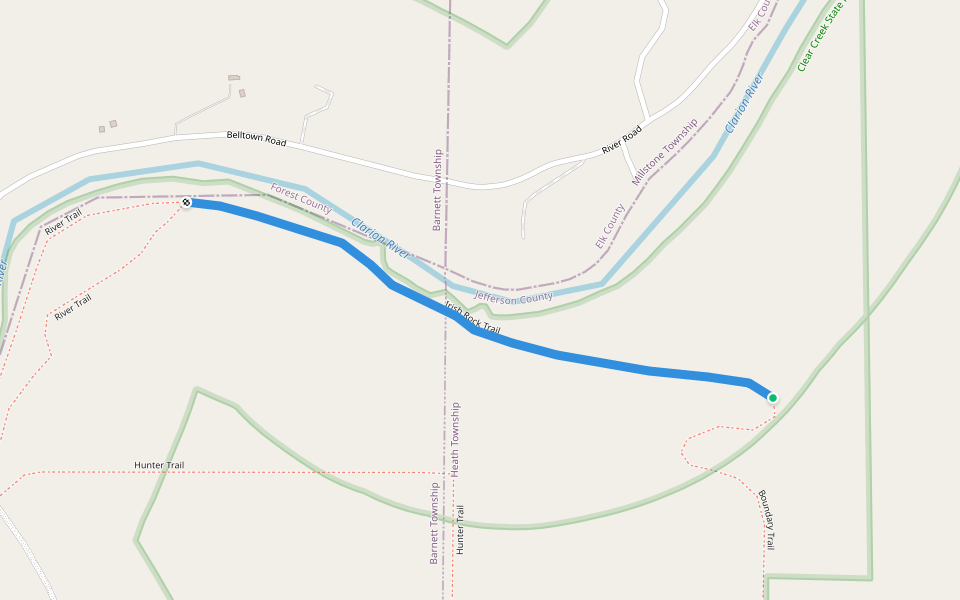 Irish Rock Trail walking route map in Sigel