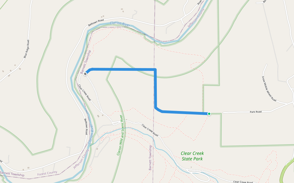 Hunter Trail walking route map in Sigel