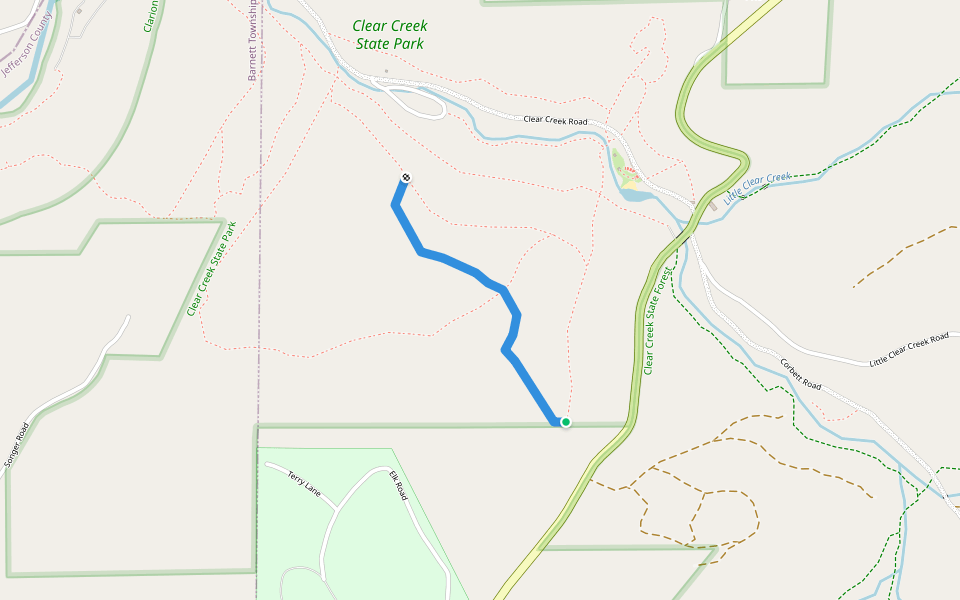 Zerby Trail walking route map in Sigel