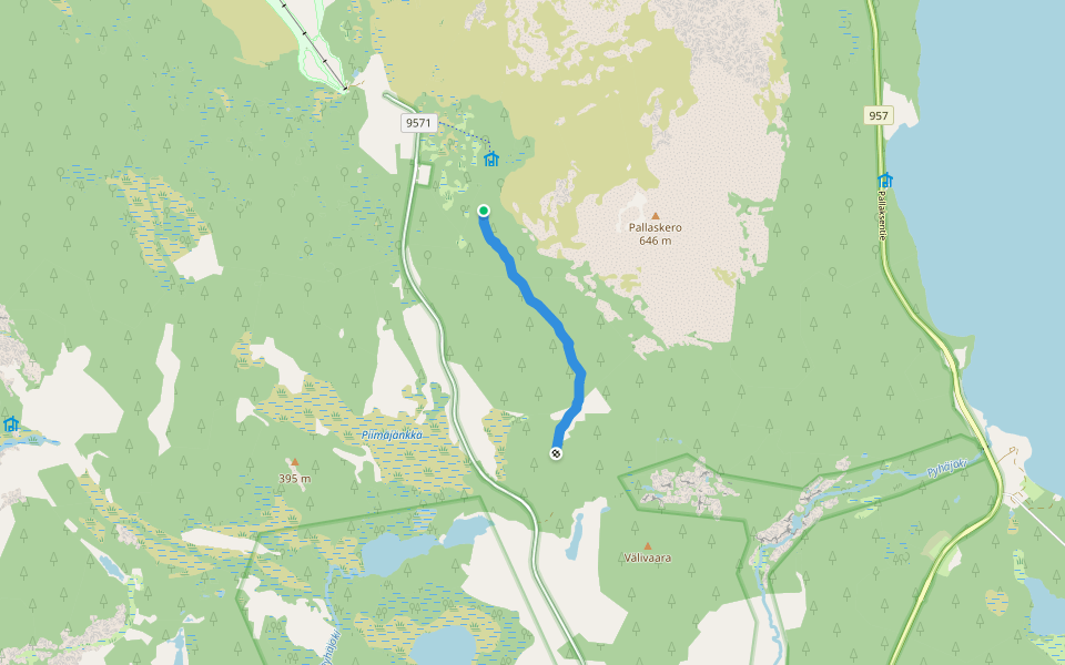 Pallas-Sammaltunturi walking route map in Muonio
