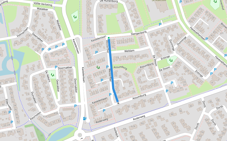 Westerflier walking route map in Roden