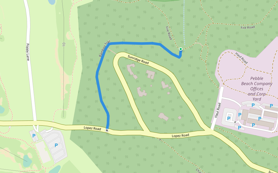 Bamboo Trail walking route map in Del Monte Forest
