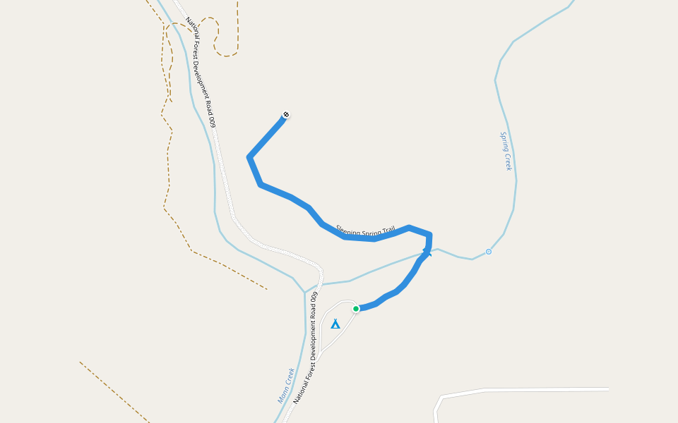 Sleeping Spring Trail walking route map in Weiser