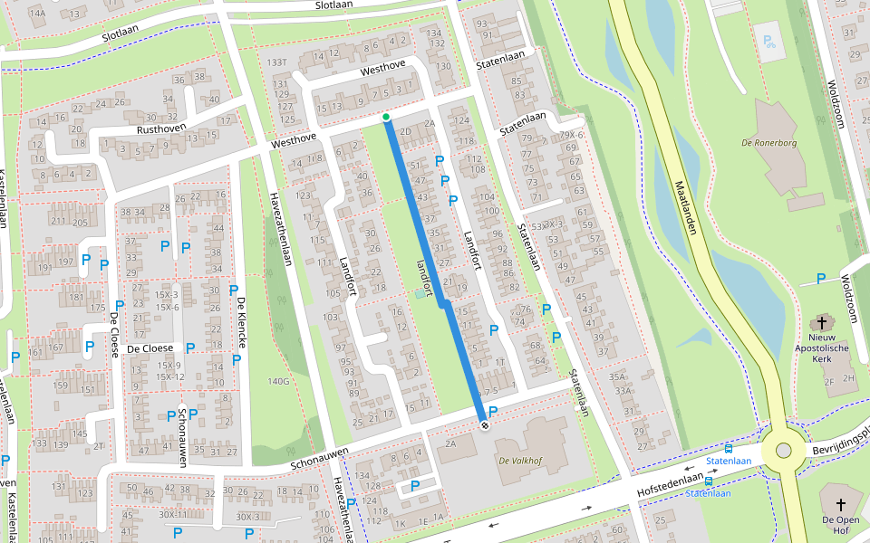 landfort walking route map in Roden