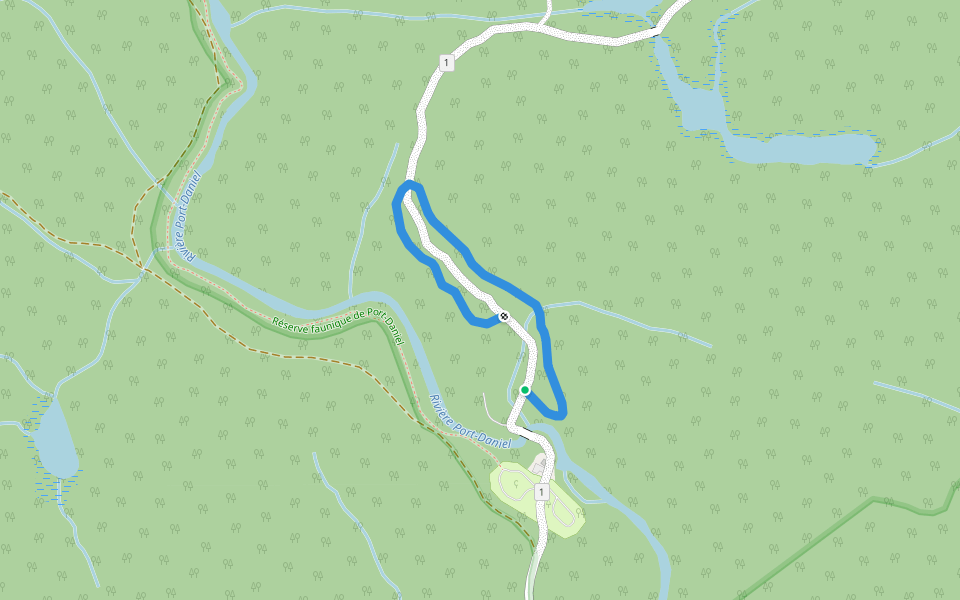 Sentier La Montée walking route map in Port-Daniel