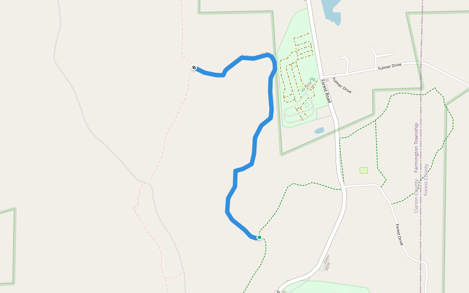 Deer Meadow Trail walking route map in Cooksburg