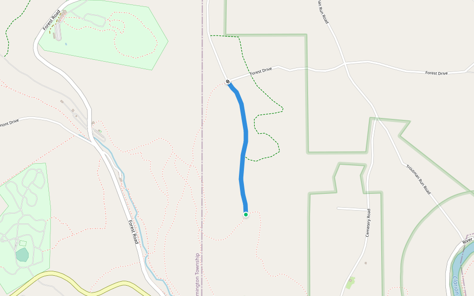Old Logging Road Trail walking route map in Cooksburg