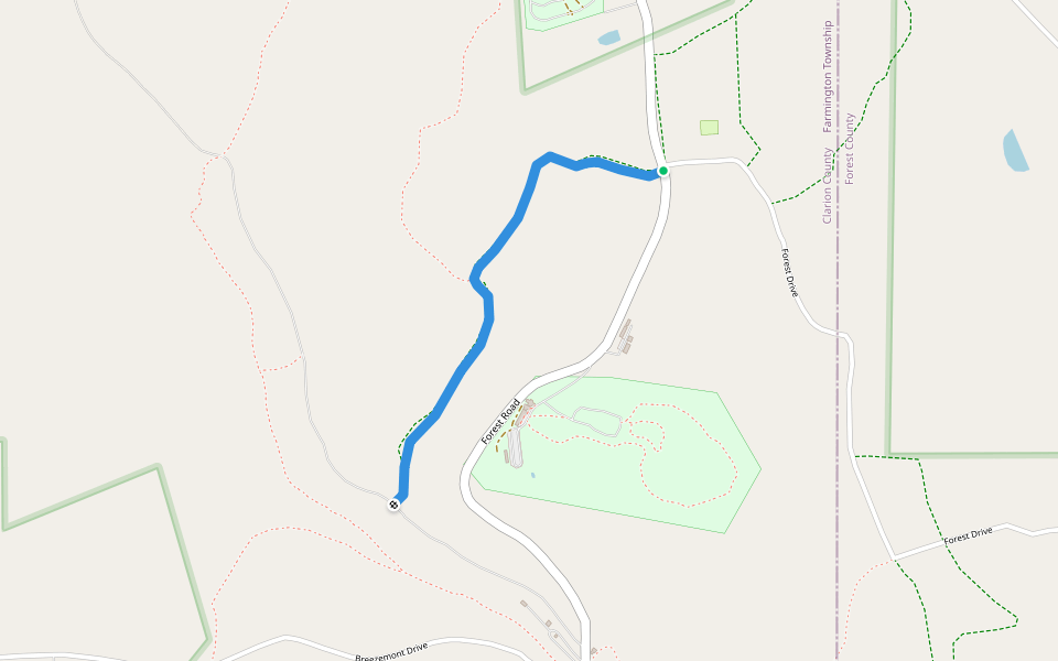 Hefren Run Trail walking route map in Cooksburg