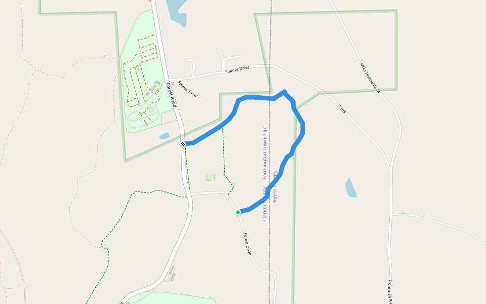 Equestrian Trail walking route map in Cooksburg