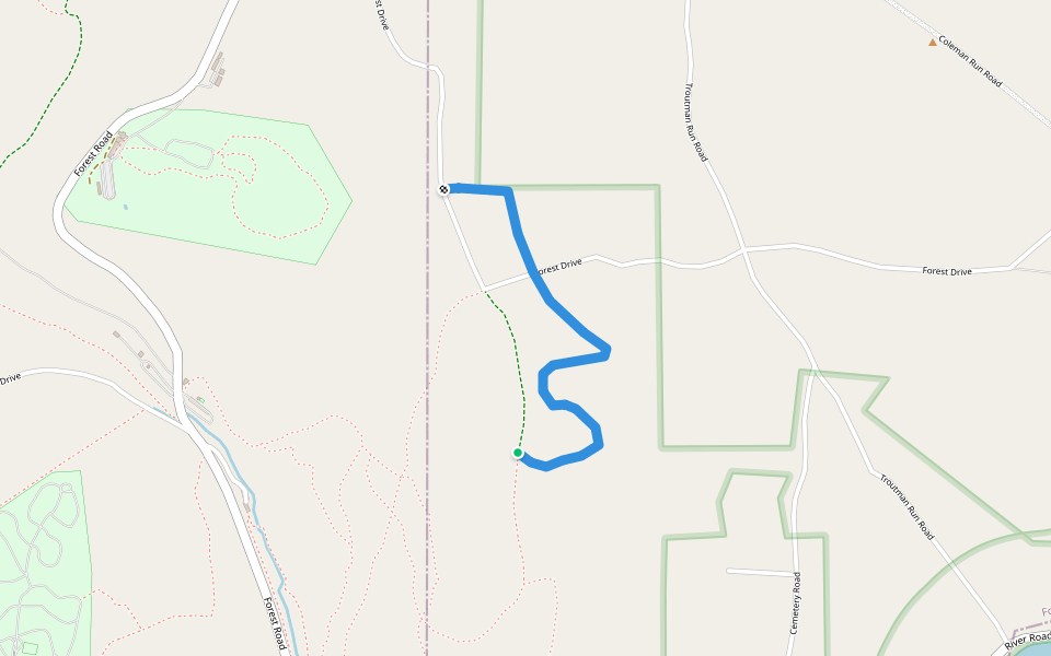 Bridle Trail walking route map in Cooksburg