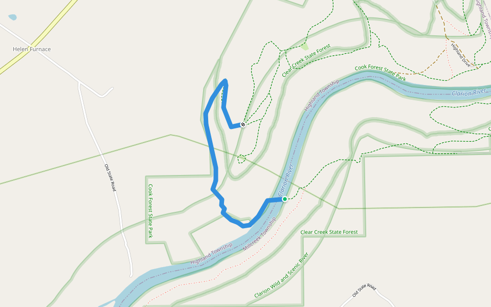 Callahan Trail walking route map in Strattanville