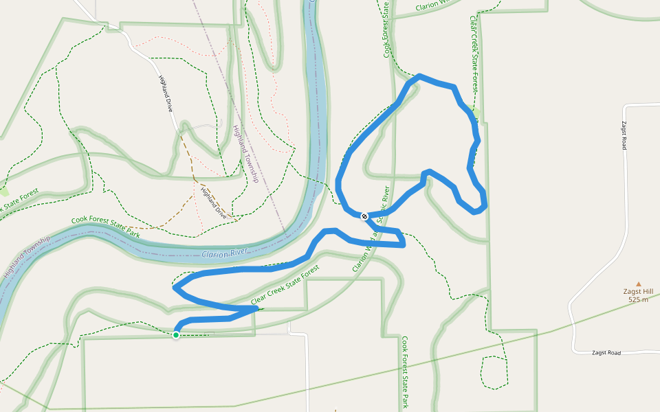 Boiler Trail walking route map in Lucinda