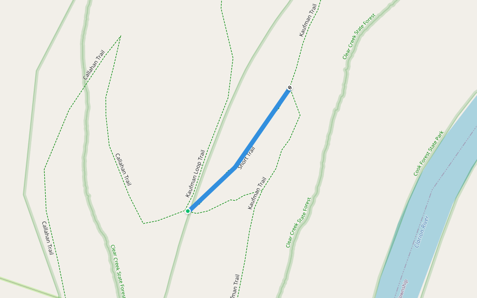 Short Trail walking route map in Clarion