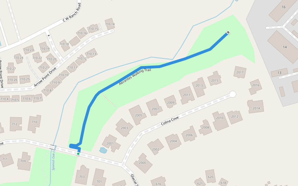 Abrantes Walking Trail walking route map in Cedar Park