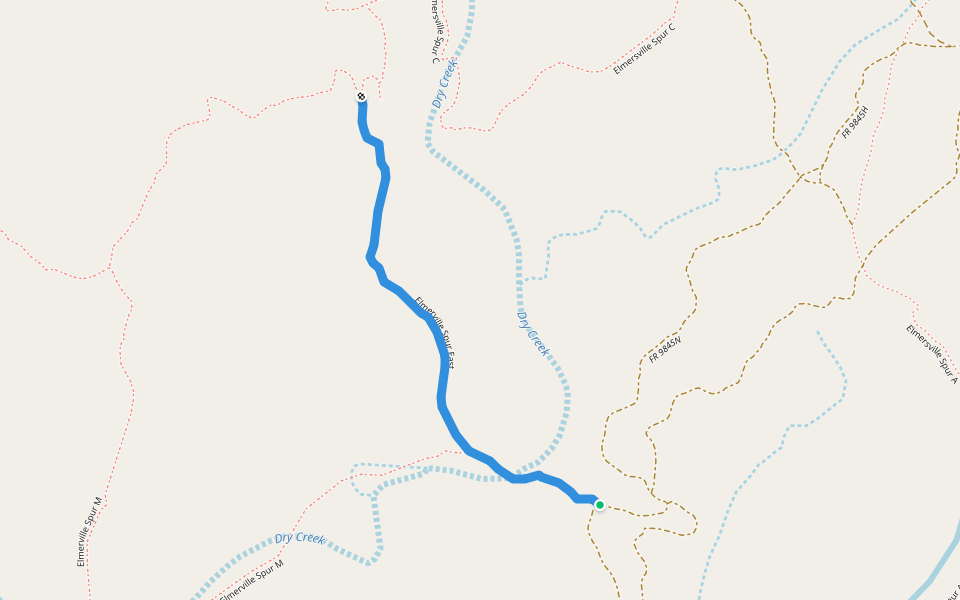 Elmerville Spur E walking route map in Cornville