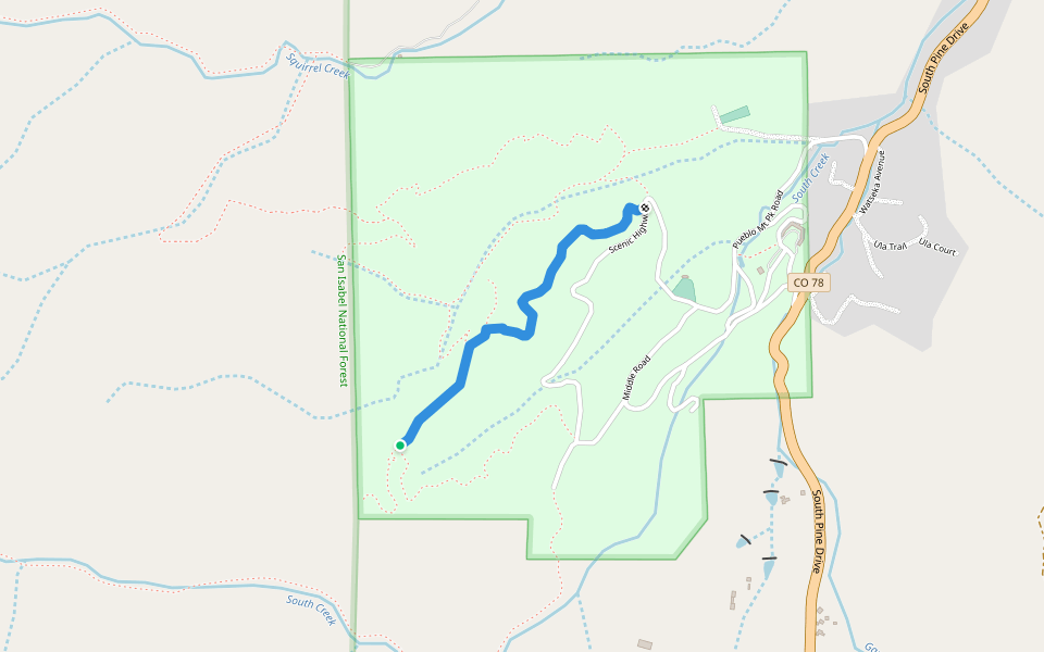Mace Trail walking route map in Beulah Valley